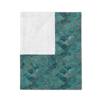 Blue Green Velveteen Microfiber Blanket
