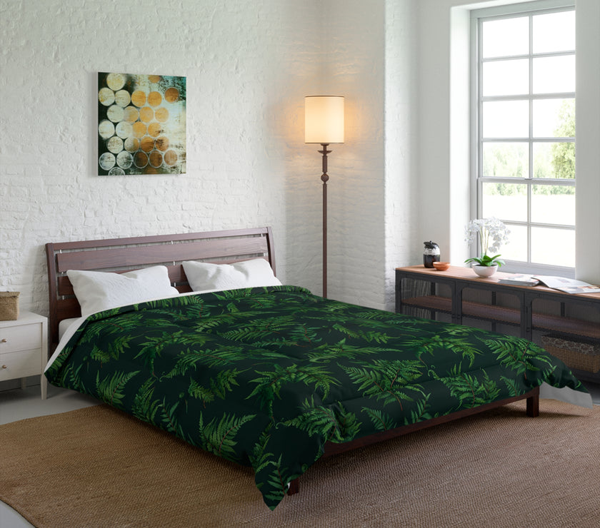 Tropical Leaf Comforter, Cozy Bedspread for Plant Lovers, Nature-Themed Bedding, Summer Decor, Greenery Home Accents, Gift Idea for New Home