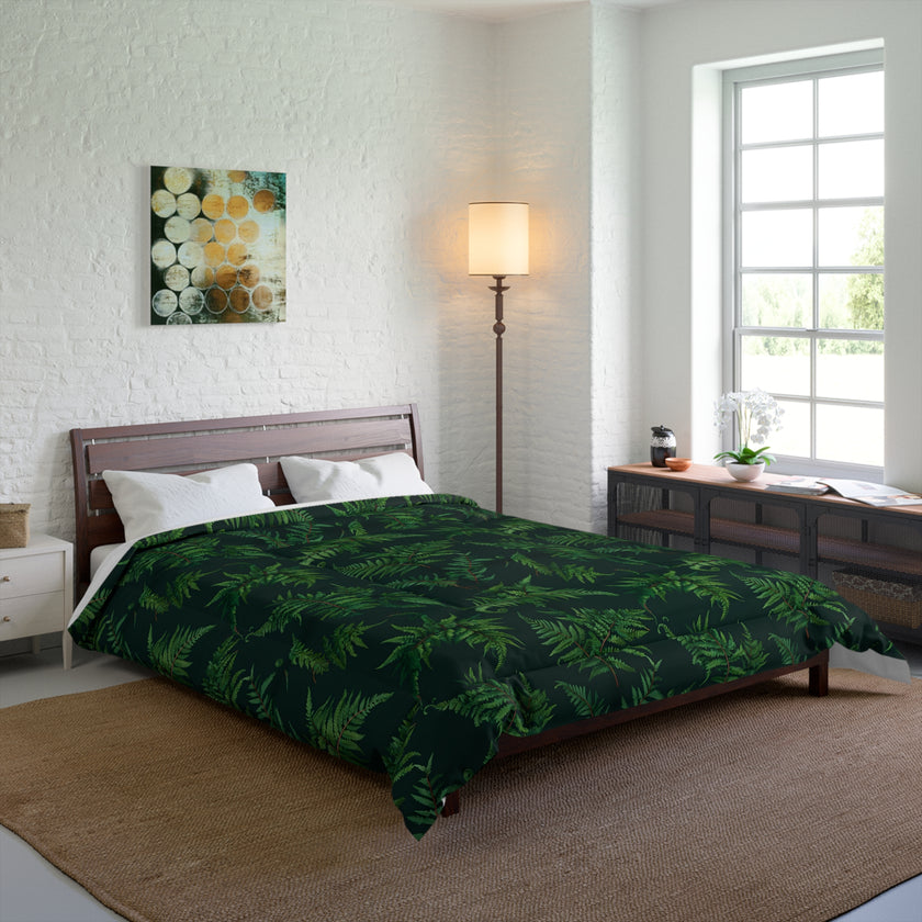 Tropical Leaf Comforter, Cozy Bedspread for Plant Lovers, Nature-Themed Bedding, Summer Decor, Greenery Home Accents, Gift Idea for New Home