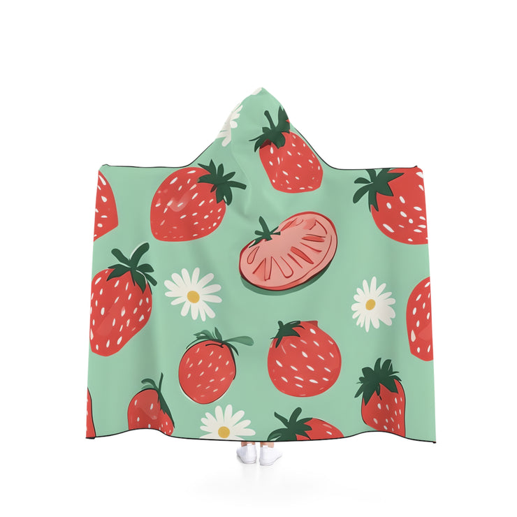 Strawberry Bliss Hooded Blanket - Cozy Wearable Blanket for Home, Gifts for Her, Fun Summer Decor, Cute Chill Nights