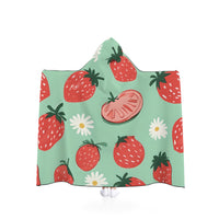 Strawberry Bliss Hooded Blanket - Cozy Wearable Blanket for Home, Gifts for Her, Fun Summer Decor, Cute Chill Nights