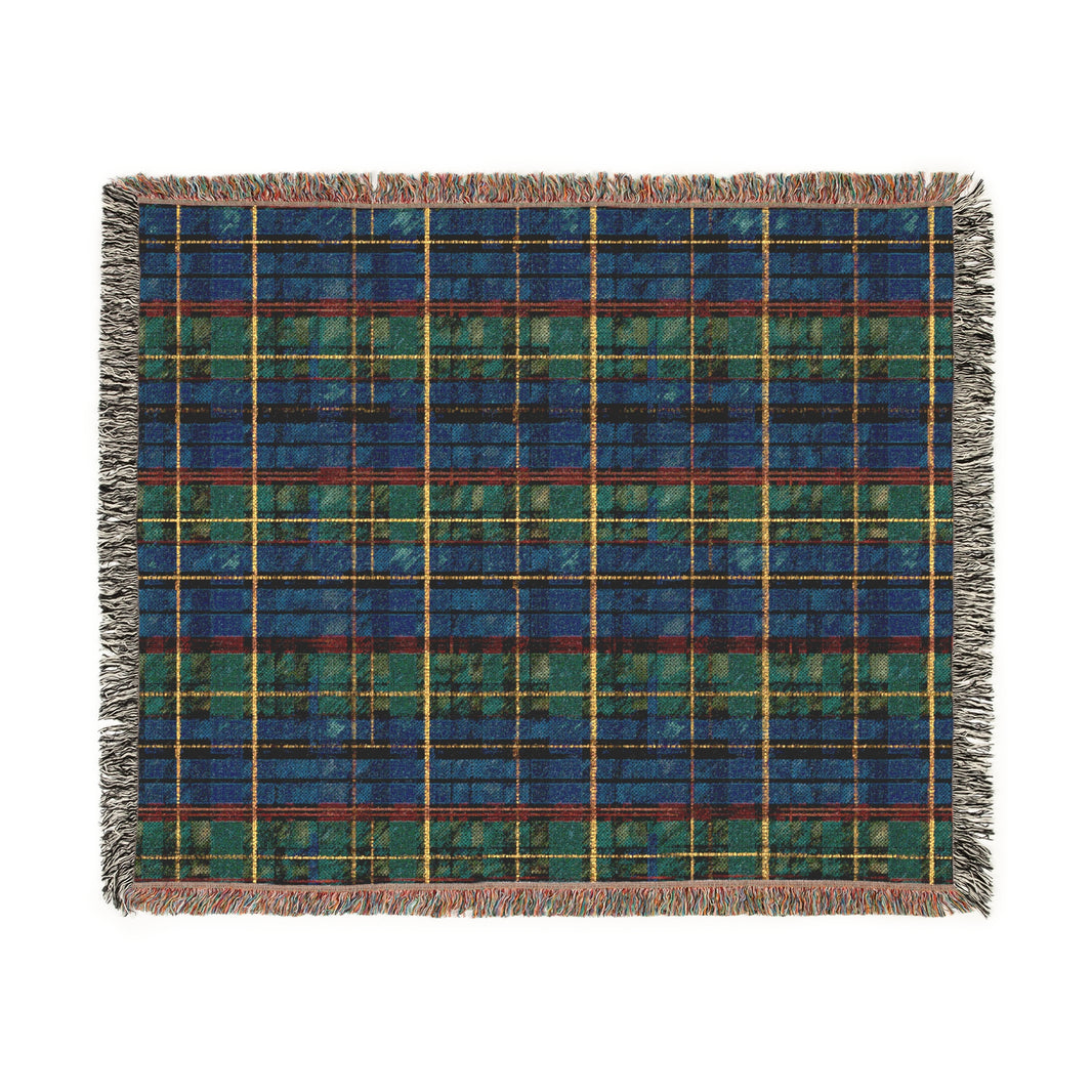 Plaid Woven Blanket - Cozy Blue Tartan Throw for Home Decor, Winter Gift, Sofa Accent - Christmas, Holiday, Housewarming Present, Bedding