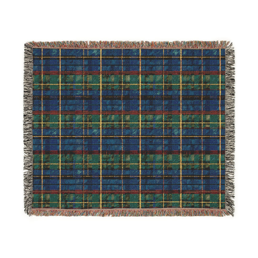 Plaid Woven Blanket - Cozy Blue Tartan Throw for Home Decor, Winter Gift, Sofa Accent - Christmas, Holiday, Housewarming Present, Bedding