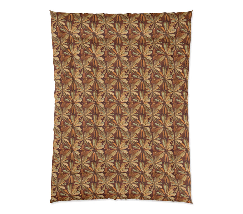Bohemian Floral Comforter - Cozy Bedding for Home Decor, Artistic Bedroom Makeover, Perfect Gift for Housewarming, Fall Decor, Boho Vibes