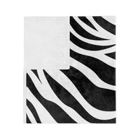 Black and White | Zebra Lines Velveteen Microfiber Blanket