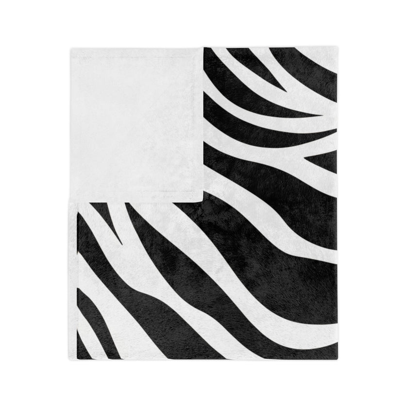 Black and White | Zebra Lines Velveteen Microfiber Blanket