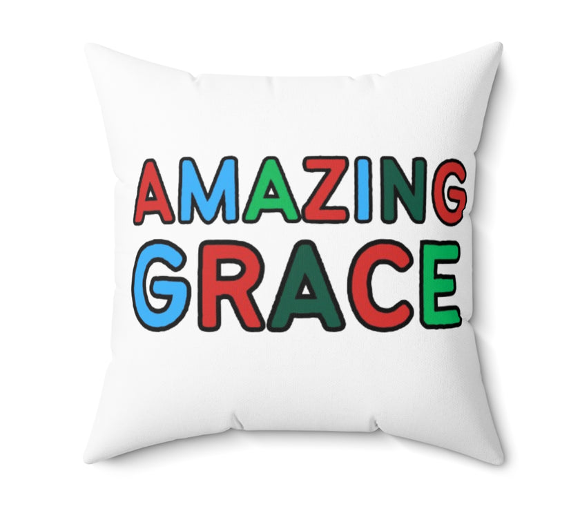 Amazing Grace Polyester Square Pillow