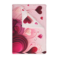 Pink Hearts Velveteen Microfiber Blanket (Two-sided print), Pink Girls Blanket, Daughter's Blanket, Pink throw, Daughter's birthday gift