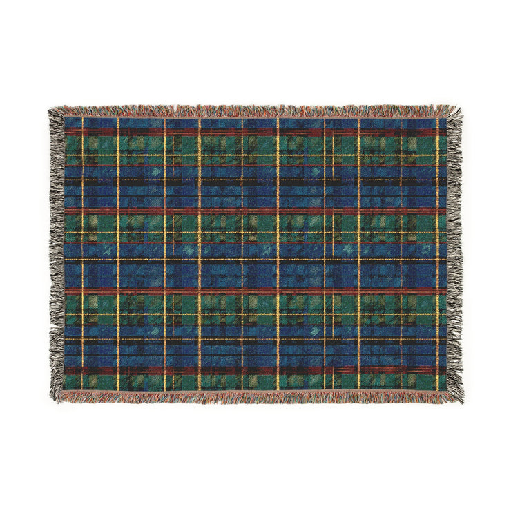 Plaid Woven Blanket - Cozy Blue Tartan Throw for Home Decor, Winter Gift, Sofa Accent - Christmas, Holiday, Housewarming Present, Bedding