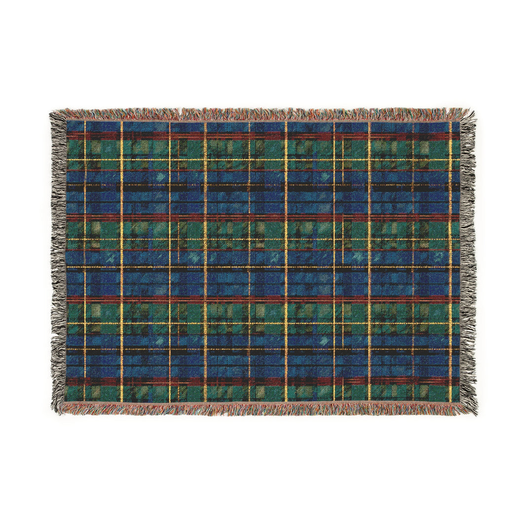 Plaid Woven Blanket - Cozy Blue Tartan Throw for Home Decor, Winter Gift, Sofa Accent - Christmas, Holiday, Housewarming Present, Bedding