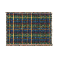 Plaid Woven Blanket - Cozy Blue Tartan Throw for Home Decor, Winter Gift, Sofa Accent - Christmas, Holiday, Housewarming Present, Bedding