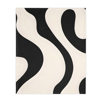 Black and White Velveteen Microfiber Blanket (Two-sided print)