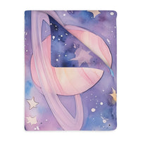 Kids Blanket, Velveteen Microfiber Blanket with Planet Moon and Stars Design - Two-sided Print, Children's Throw, Outer Space Bedding,