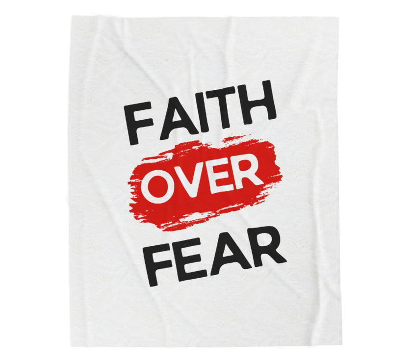 Faith Over Fear Plush Blanket