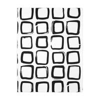 Black and White Square Velveteen Microfiber Blanket (Two-sided print)