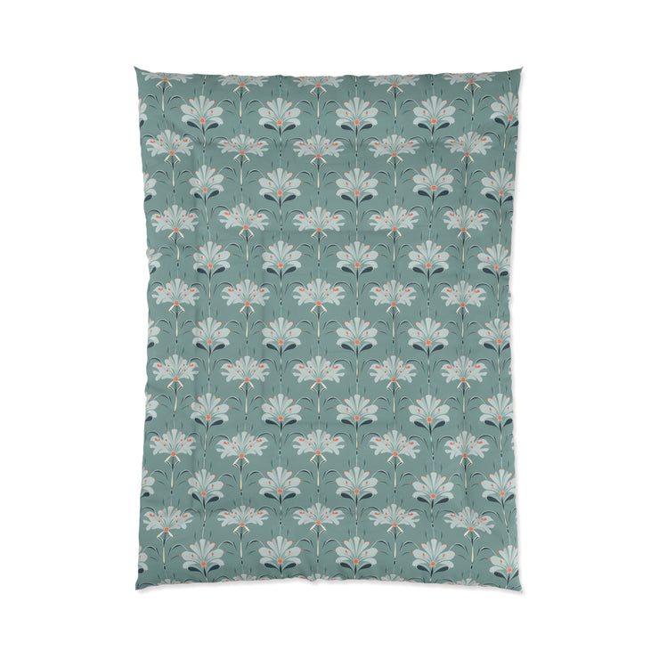 Botanical Comforter, Floral Bedding Set, Cozy Home Decor, Nature-Inspired Quilt, Spring Bedroom Makeover