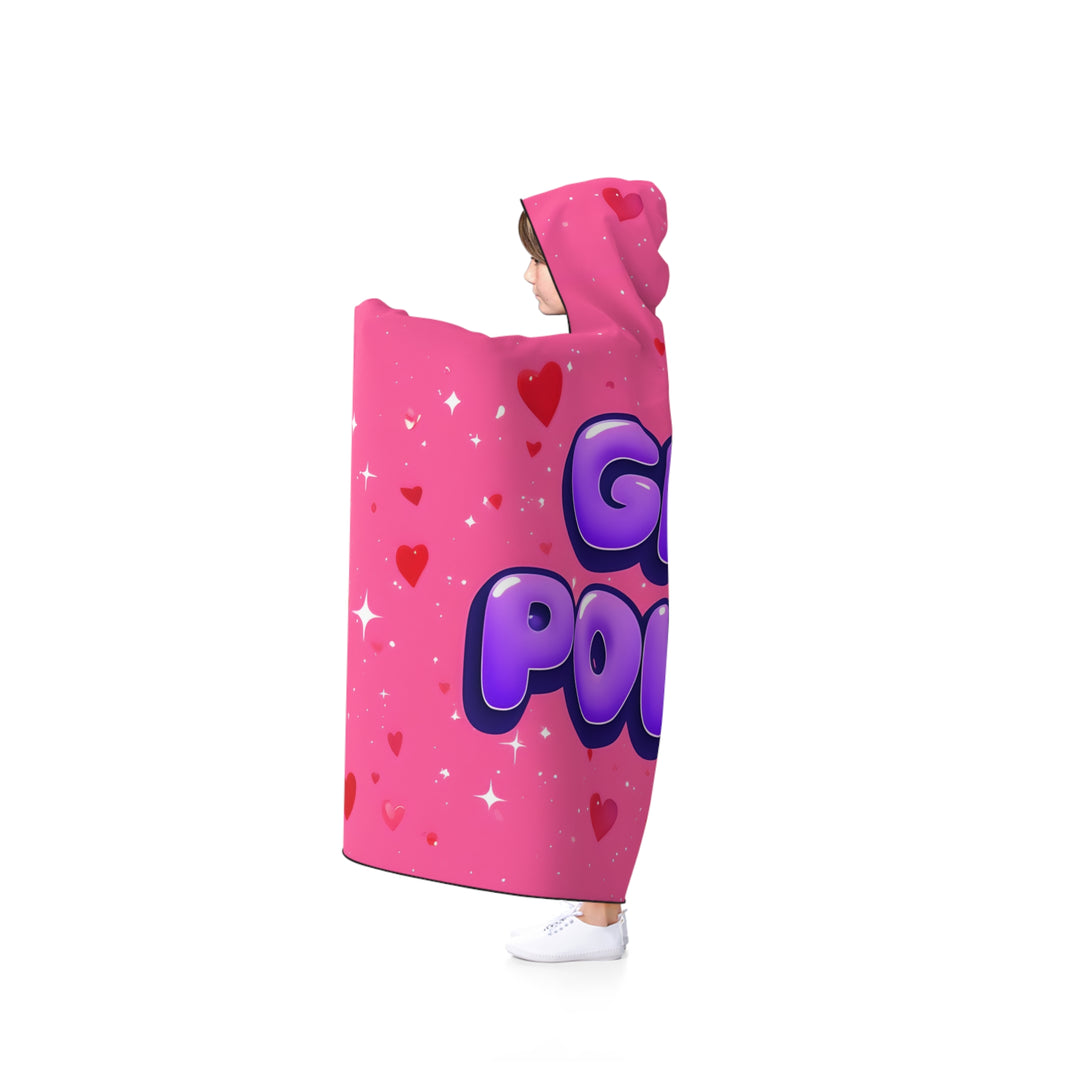 Girl Power Hooded Blanket - Cozy Blanket, Gift for Her, Inspirational Throw, Girls Night In, Empowerment Decor