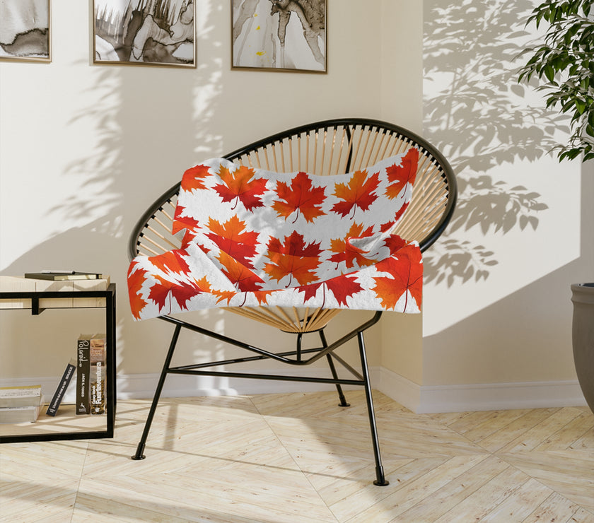 Maple Leaf  Velveteen Microfiber Blanket