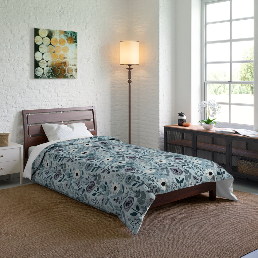 Floral Pattern Comforter - Cozy Bedroom Decor, Soft Floral Bedding, Home Accents, Gift for Her, Spring and Summer Home