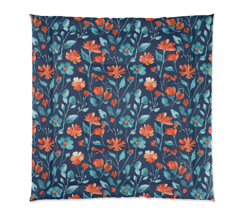 Floral Pattern Comforter, Cozy Home Decor, Bedroom Essentials, Bohemian Bedding, Nature-Inspired Gift