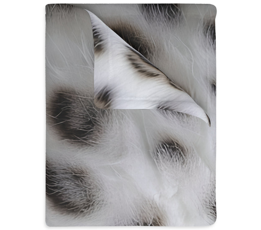 Black and White Animal Print Velveteen Microfiber Blanket (Two-sided print)