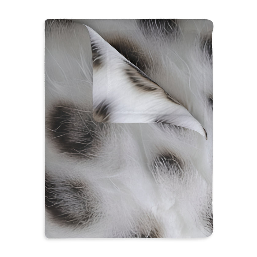 Black and White Animal Print Velveteen Microfiber Blanket (Two-sided print)