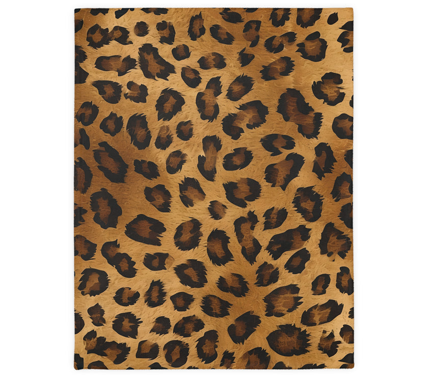 Leopard Print Velveteen Microfiber Blanket (Two-sided print)