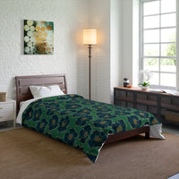 Botanical Floral Comforter - Cozy Bedding for Home Decor, Green Floral Bedspread, Spring Bedroom Essentials, Gift for Her, Unique