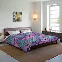 Floral Oasis Comforter, Botanical Bedspread, Cozy Bedroom Decor, Flower Pattern Quilt, Ideal for Spring Celebrations