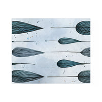 Blue and  White Velveteen Microfiber Blanket