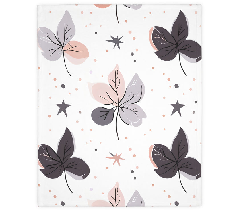Pink Floral, Pink Flowers Velveteen Microfiber Blanket (Two-sided print)
