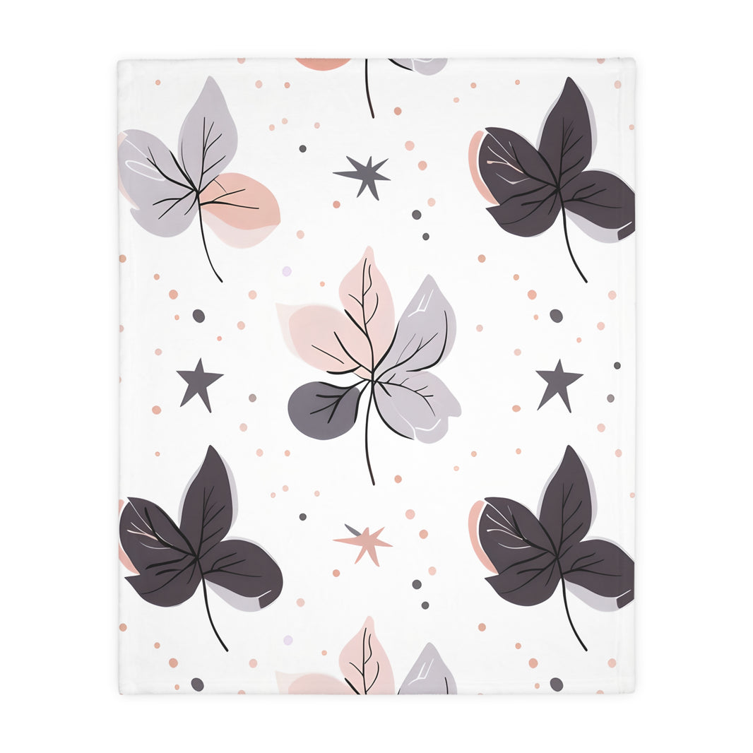 Pink Floral, Pink Flowers Velveteen Microfiber Blanket (Two-sided print)