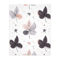Pink Floral, Pink Flowers Velveteen Microfiber Blanket (Two-sided print)