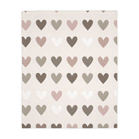 Pink Hearts Velveteen Microfiber Blanket (Two-sided print)