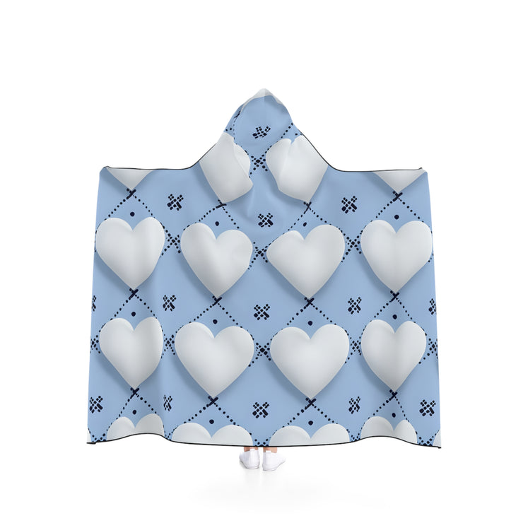 Cozy Heart Pattern Hooded Blanket for Snuggling, Love Theme Throw, Perfect Gift for Valentine's Day, Home Decor, Winter Wear
