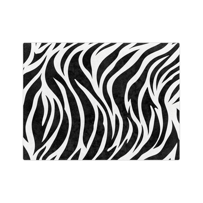 Black and White | Zebra Lines Velveteen Microfiber Blanket