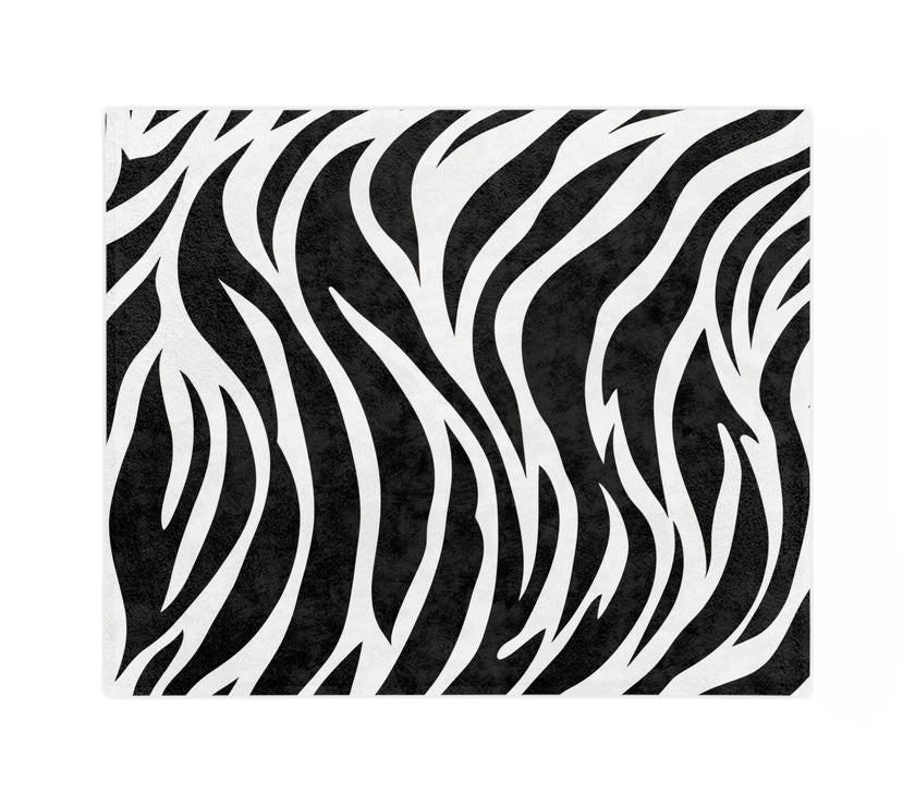 Black and White | Zebra Lines Velveteen Microfiber Blanket