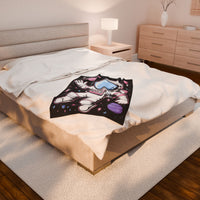 Plush Blanket, Floating Space Man Blanket, Celestial Nebula Theme, Outer Space Throw, Galaxy Bedroom Decor, Astronaut Blanket
