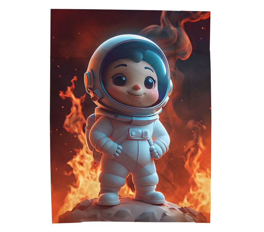 Kids Spaceman Blanket, Cartoon Character Plush Throw, Children's Outer Space Bedding, Galaxy Theme Bedroom Decor, Gift for Boys and Girls,