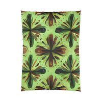Eco-Friendly Floral Comforter, Nature-Inspired Bedding, Cozy Home Decor, Gift for Plant Lovers, Green and Brown Design