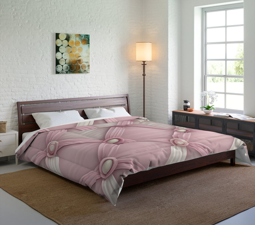 Chic Pink Textured Comforter, Cozy Bedroom Oasis Blanket, Elegant Home Decor, Ideal for Home Makeover, Luxurious Bedspread