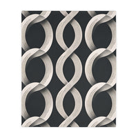Black and White Wavey Pattern Velveteen Microfiber Blanket (Two-sided print)