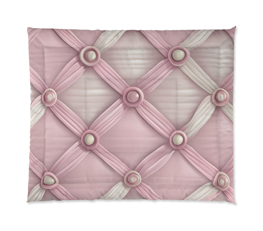 Chic Pink Textured Comforter, Cozy Bedroom Oasis Blanket, Elegant Home Decor, Ideal for Home Makeover, Luxurious Bedspread