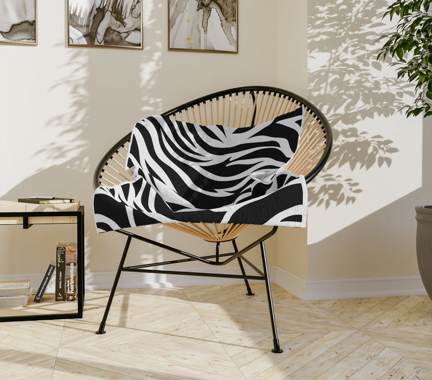 Black and White | Zebra Lines Velveteen Microfiber Blanket
