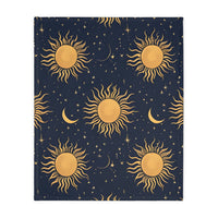 Sun Moon Stars Velveteen Microfiber Blanket (Two-sided print)