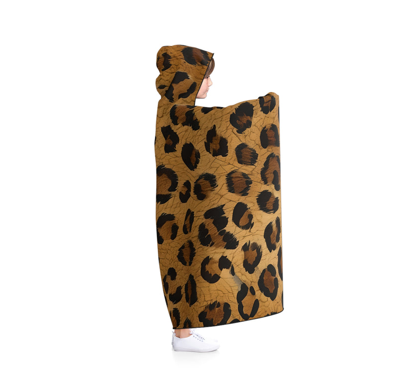 Cozy Leopard Print Hooded Blanket, Perfect for Snuggling, Movie Nights, Gifts for Her, Home Decor, Leopard Pattern Blanket