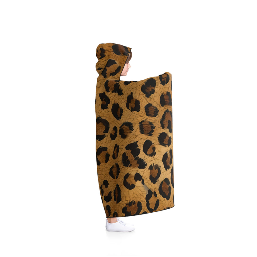 Cozy Leopard Print Hooded Blanket, Perfect for Snuggling, Movie Nights, Gifts for Her, Home Decor, Leopard Pattern Blanket