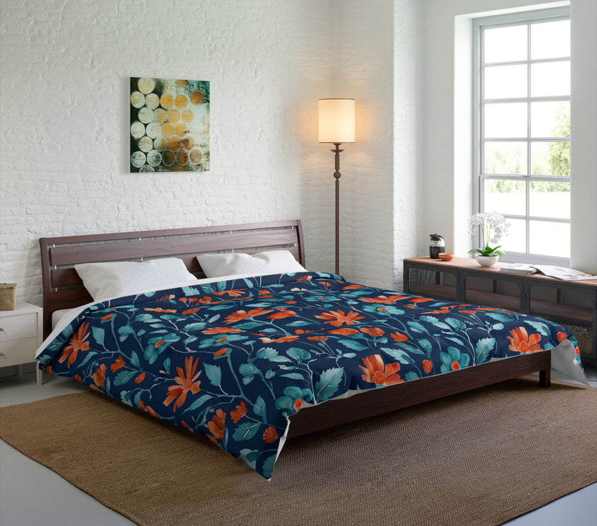 Floral Pattern Comforter, Cozy Home Decor, Bedroom Essentials, Bohemian Bedding, Nature-Inspired Gift