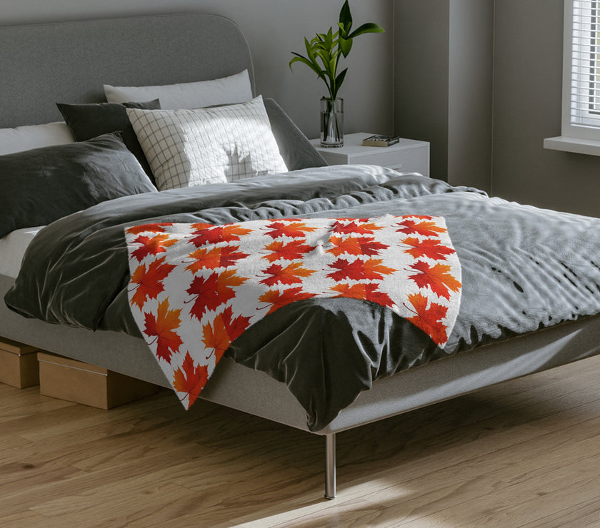 Maple Leaf  Velveteen Microfiber Blanket