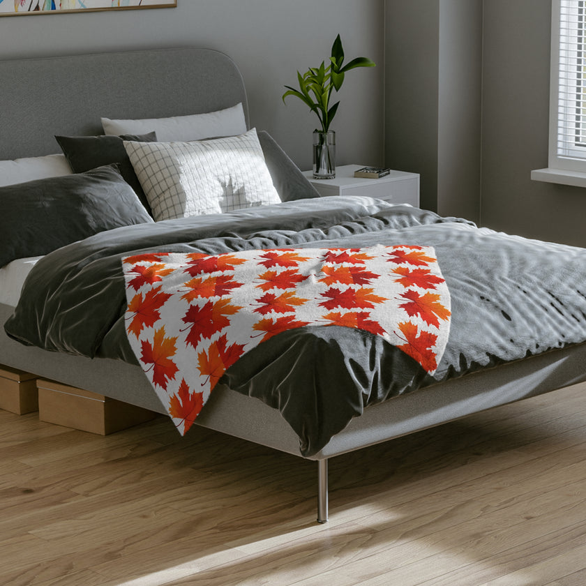 Maple Leaf  Velveteen Microfiber Blanket